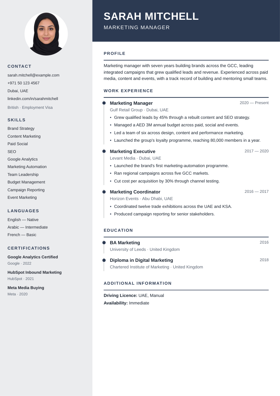 Example CV built with AdvanceCV